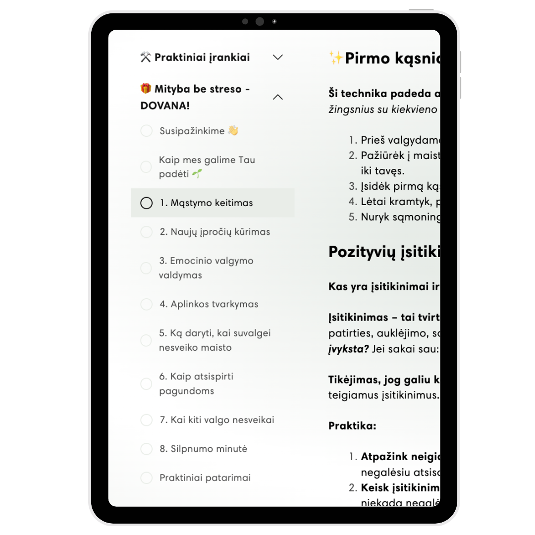 "Mityba be streso" - sukurta su hipnoterapeute - psichologe (1)