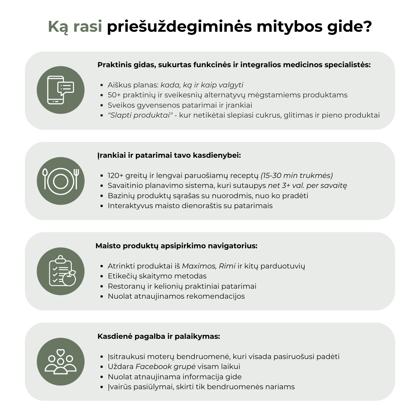 Priešuždegiminės mitybos gidas